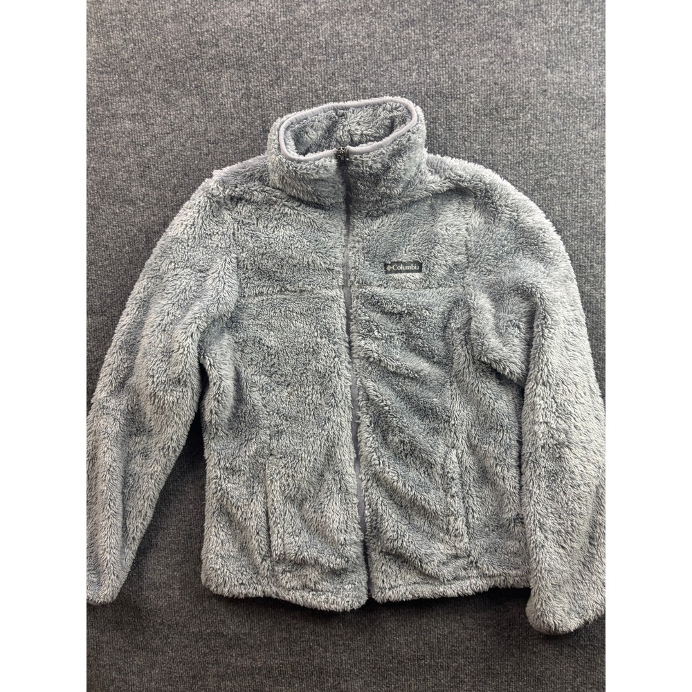 Columbia Fleece Jacket Women Small Grey Fire Side II Sherpa Full Zip XL1321